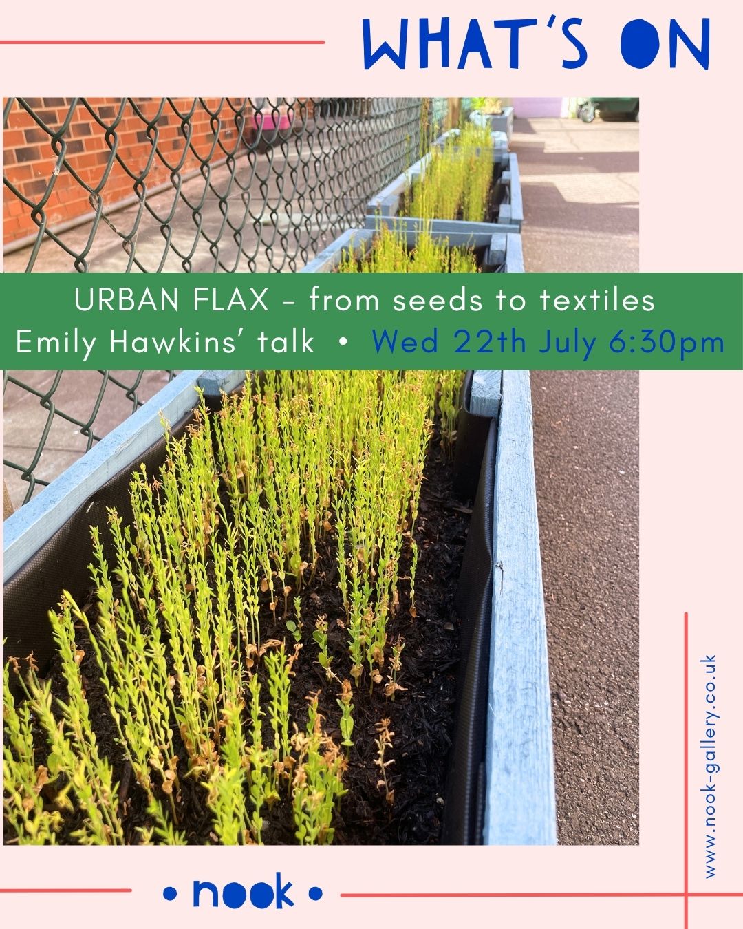 Urban Flax project - artist talk / Emily Hawkins - Wed 22July 6:30-7:30pm