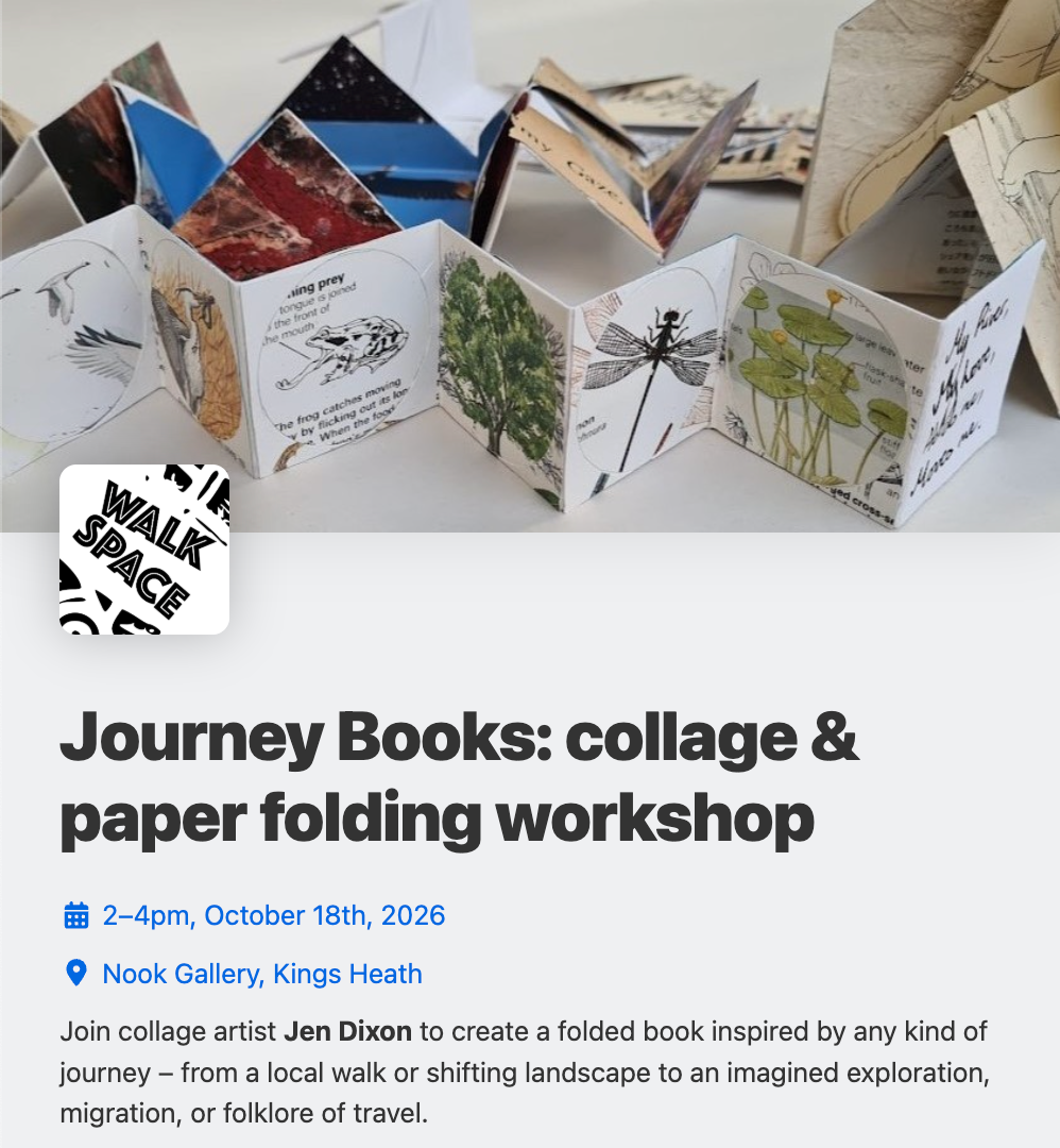 Journey Books: collage & paper folding workshop with Jen Dixon: Sun, Oct 18, 2-4pm